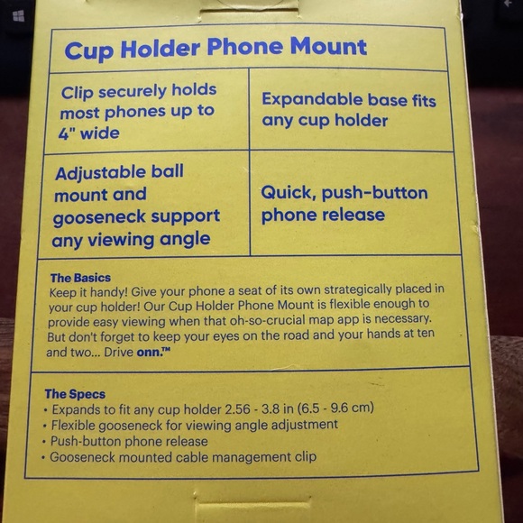 Drive Onn Cup Holder Phone Mount New In Box - Picture 2 of 3
